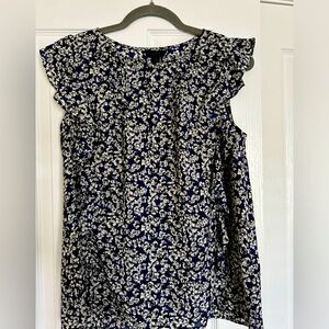 Brand New J. Crew Ruffle Print Blouse, size 4